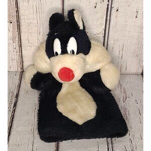 8" Vintage 24K 1993 Sylvester Cat Plush Puppet Stuffed Toy Warner Brothers